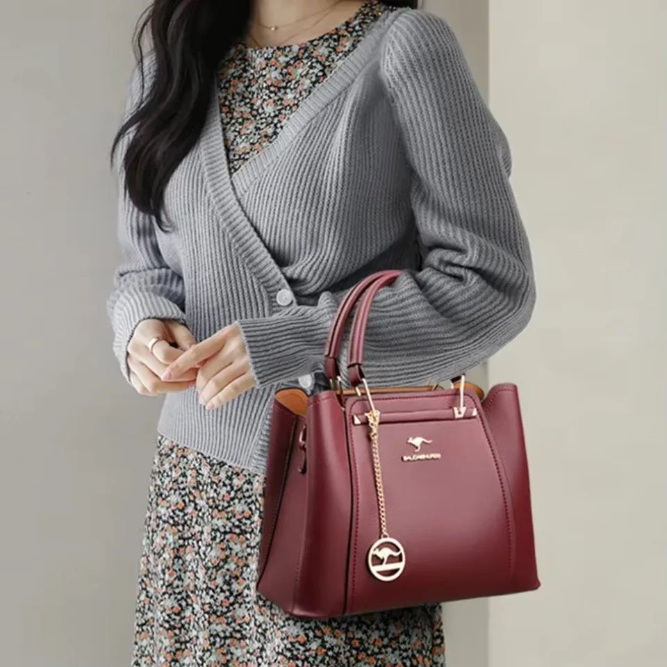 3 couches grande capacité femmes sac fourre-tout en cuir souple sacs à main de luxe femmes sacs concepteur couleur unie sac à bandoulière sacs à main 2025