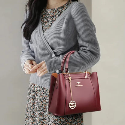 3 couches grande capacité femmes sac fourre-tout en cuir souple sacs à main de luxe femmes sacs concepteur couleur unie sac à bandoulière sacs à main 2025