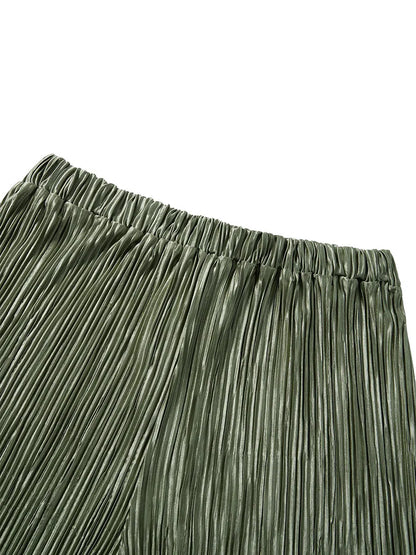 Ensemble de vêtements décontractés pour femmes, chemise froncée à manches longues, boutonnée et short, 2 pièces