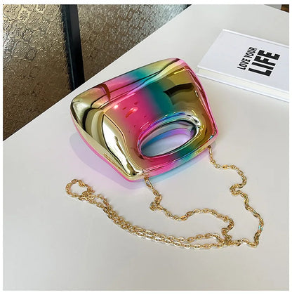 Sac à main hobo en acrylique doré pour femme, sac à main de plage transparent, sac à main de soirée, poignée supérieure ronde, fête de mariage, designer de luxe