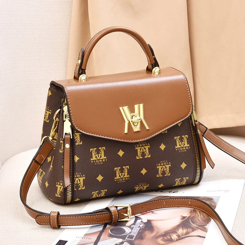 Sac à bandoulière imprimé de luxe pour femme, design de mode, accessoires en métal, marque initiée, sac à main féminin