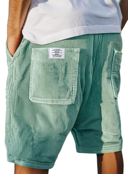 2025 hommes Stand poche décontracté plage Shorts solide velours côtelé Shorts mâle cordon demi pantalon Sexy hommes vêtements grande taille S-5XL