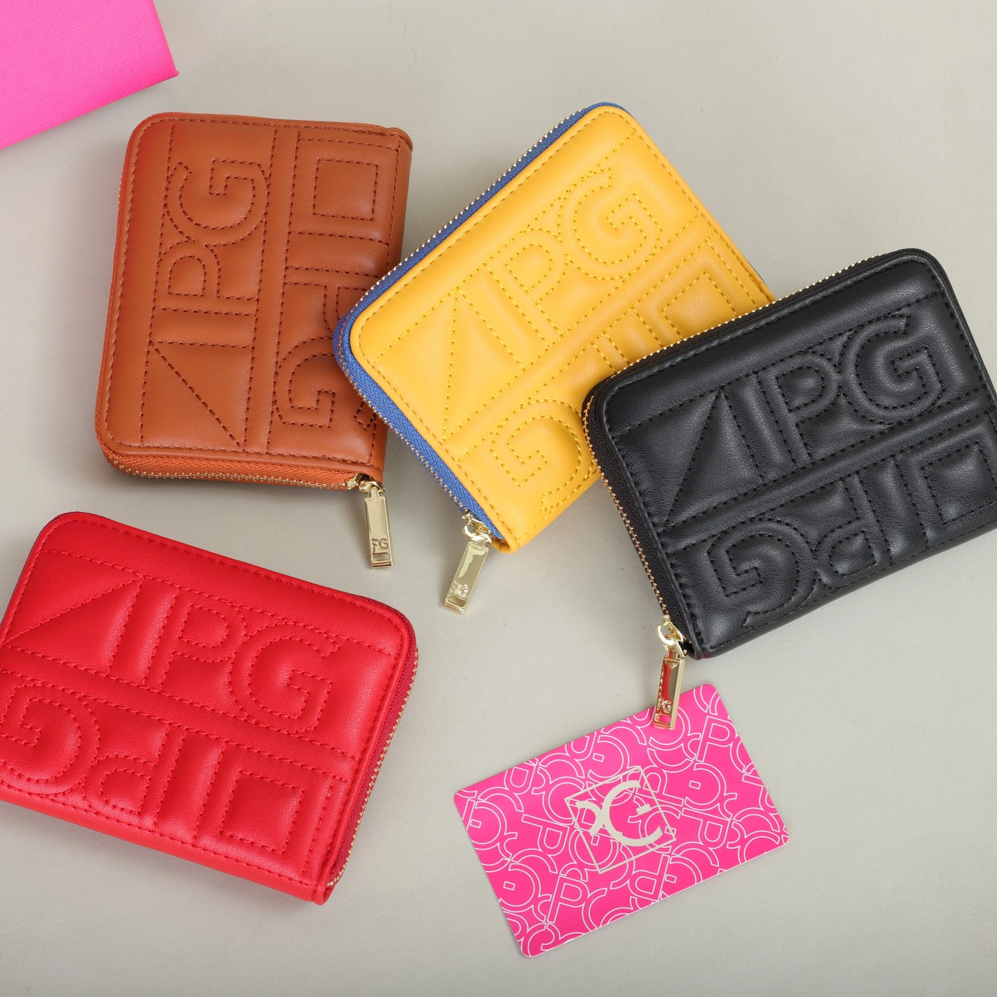 PG PATSY GARIS mode classique rétro hommes et femmes portefeuille universel lettre imprimé Portable sac de carte zéro portefeuille