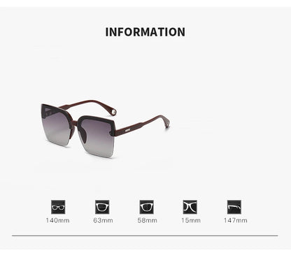 Homme femme mode sans monture Vintage carré lunettes de soleil lunettes marque Design UV400 femme nuances surdimensionné lunettes de soleil