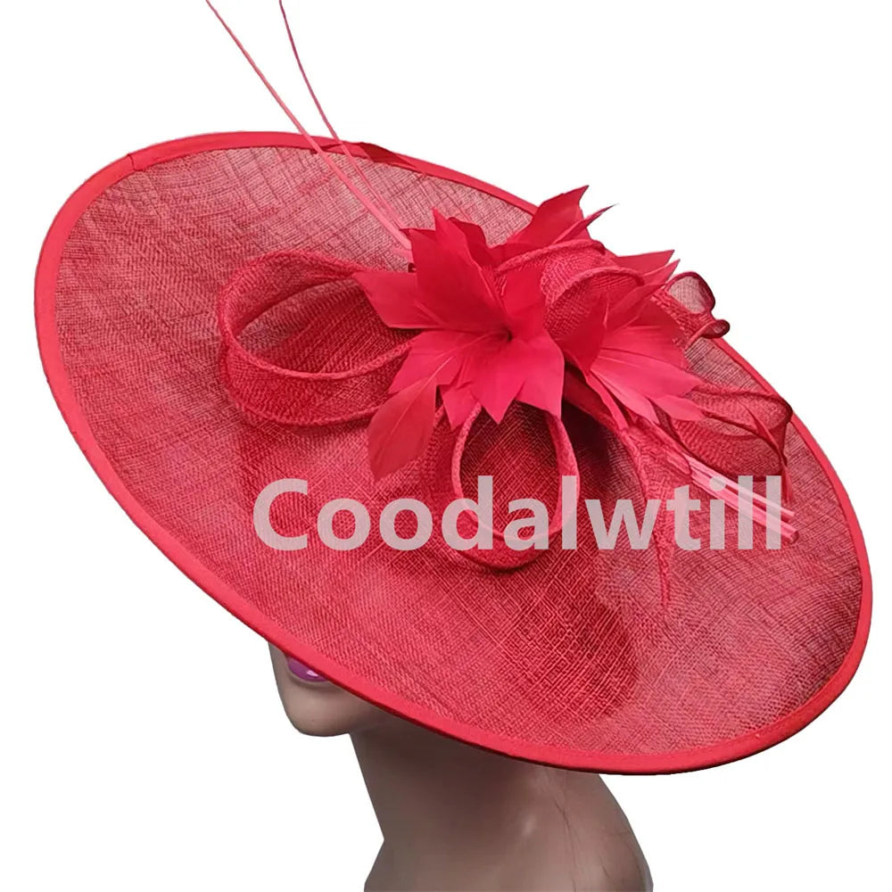 Royal Ascot grand Chapeau fascinateur femmes Kentucky Derby plume grand Chapeau fascinateur fête mariage casque fleur église Chapeau