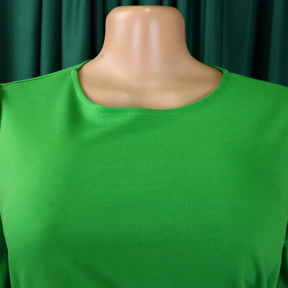 FairyShely-Robe longue à manches courtes pour femmes, grande taille, col rond, grandes robes pour dames, robe de soirée serrée, robe curvy, monochromatique, été, 2025