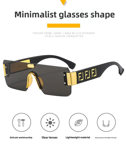 Lunettes de soleil sans monture, protection solaire pour hommes, sens avancé pour femmes, visage, petite photo, bord de coupe, miroir pare-soleil