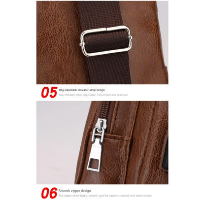 Nouveau sac de poitrine USB pour hommes portable grande capacité charge sac à bandoulière décontracté sports de plein air sac de poitrine en polyuréthane