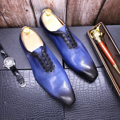 Chaussures d'affaires italiennes originales en cuir véritable faites à la main pour hommes, chaussures Derby à la mode pour marié et mariage, mocassins