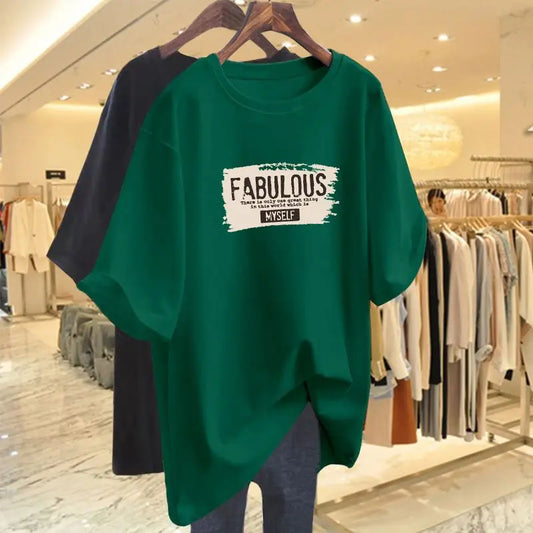 T-shirt à manches courtes et col rond pour femmes, t-shirts basiques en pur coton, t-shirt décontracté, pulls College de lettres, mode élégante d'été, 45-105 noix