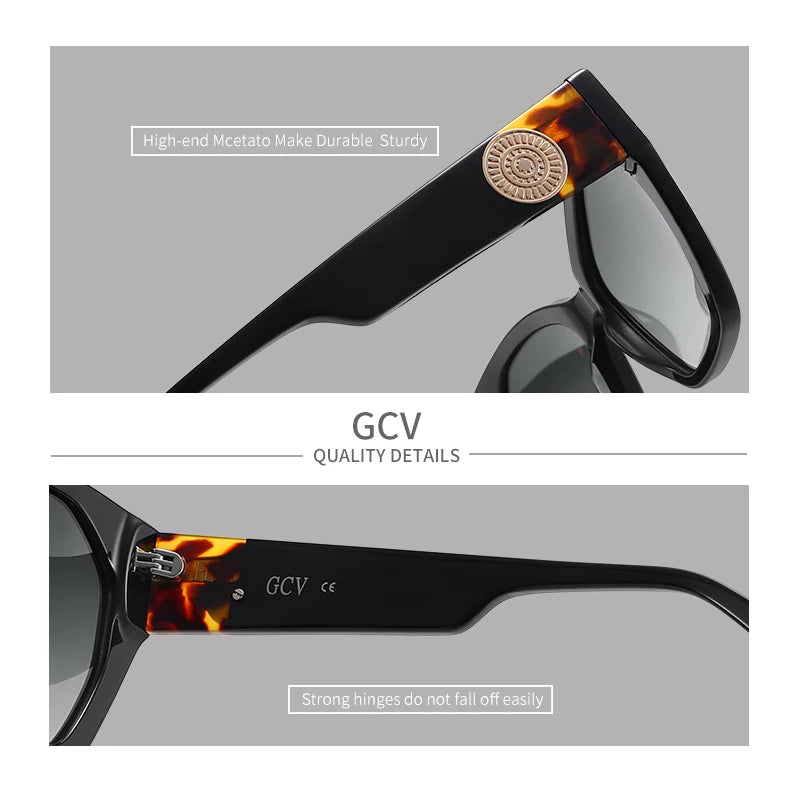 GCV marque acétate apparence brevet Design femmes papillon rectangulaire Triangle lunettes de soleil polarisées UV400 mode