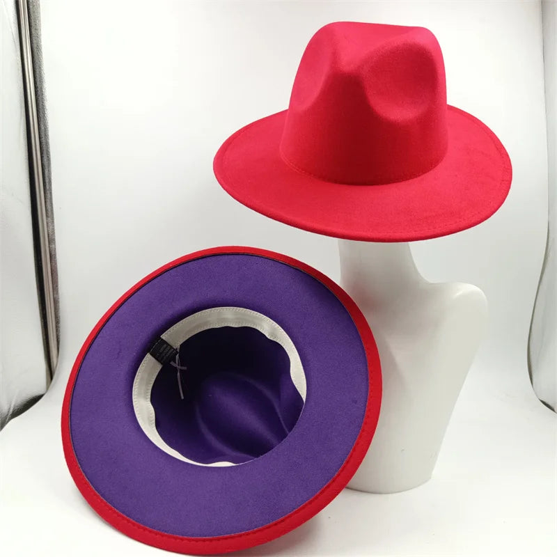 Chapeau Fedora à larges bords pour hommes et femmes, chapeau en feutre ander, chapeau d'église, laine douce, grande taille, DN, britannique, 60cm