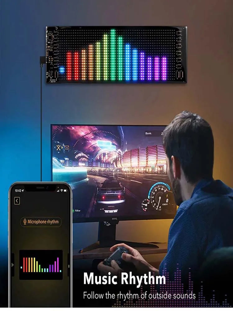 Écran d'affichage de panneau de pixels matriciel LED pour camion, Flexible, rvb, USB, 5V, motif de voiture, Graffiti, texte, projecteur, boutique d'animation, barre de rappel