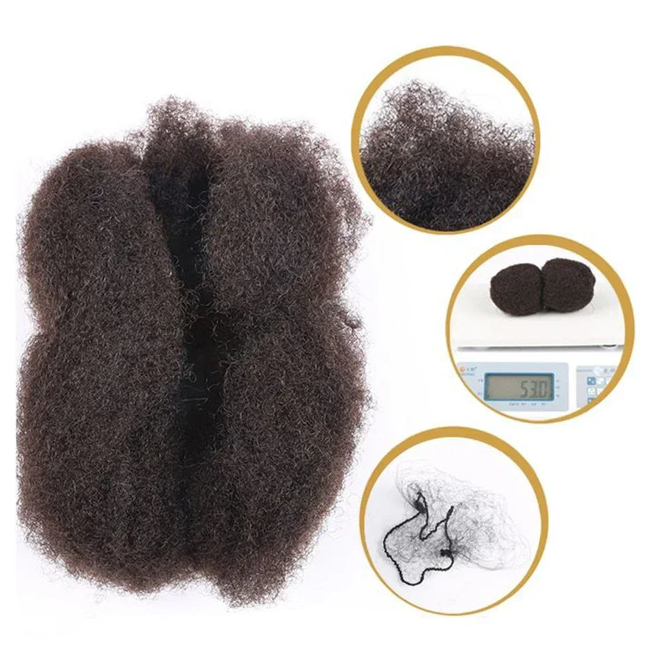 Extensions de cheveux humains afro crépus élégants en vrac noir naturel/marron/gris-léger pour tresser, coiffer et usage quotidien