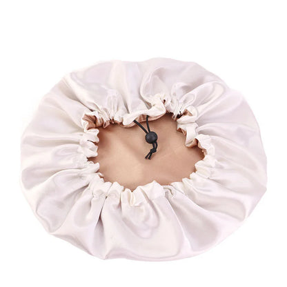 Bonnet en Satin réversible pour cheveux, Double couche réglable, couvre-tête pour dormir, accessoires de coiffure bouclés et élastiques