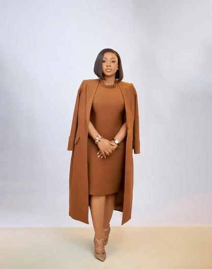 Ensemble femme manches longues Blazer manteau + robe longue costume hiver Streetwear deux 2 pièces ensemble afrique OL tenues de travail