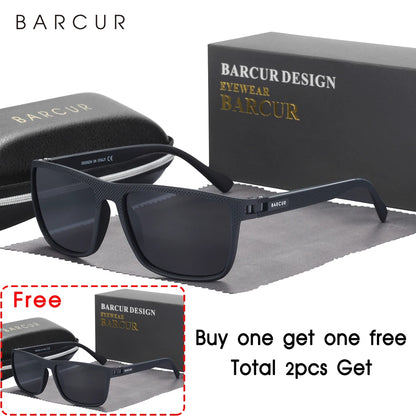 BARCUR Design-Lunettes de soleil polarisées TR90 pour homme et femme, accessoire de sport léger, protection UVAB