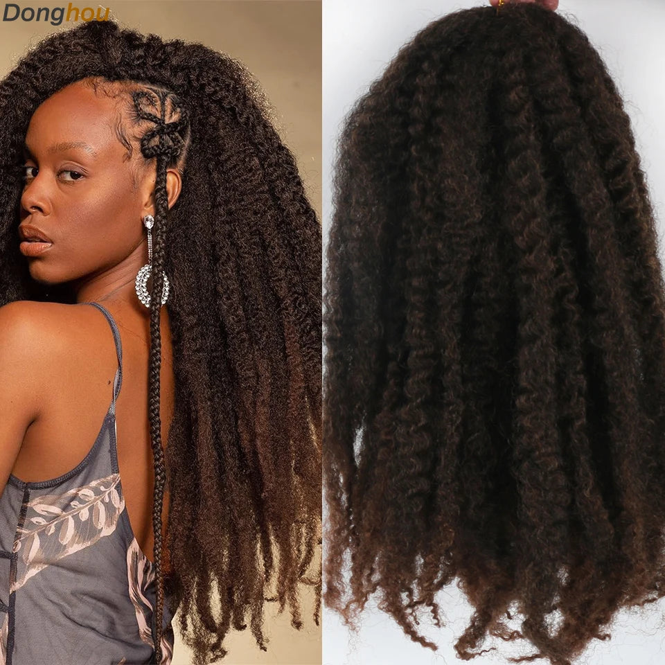 Marley Hair 18 pouces cheveux synthétiques tressés Marley Ombre noir brun blond gris 350 pour cheveux tressés Afro Kinky Marley Twist
