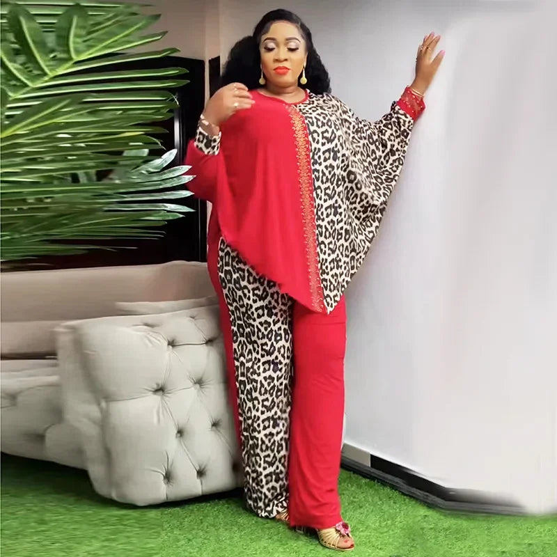 Ensemble Dashiki Africain pour Femme, Haut et Pantalon Assortis, Nouvelle Collection Printemps Automne, 2 Pièces