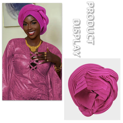 Mode africaine musulmane Turban casquette femmes Autogele couvre-chef dame bandeau Nigeria mariage couvre-chef Turbante Mujer 2025