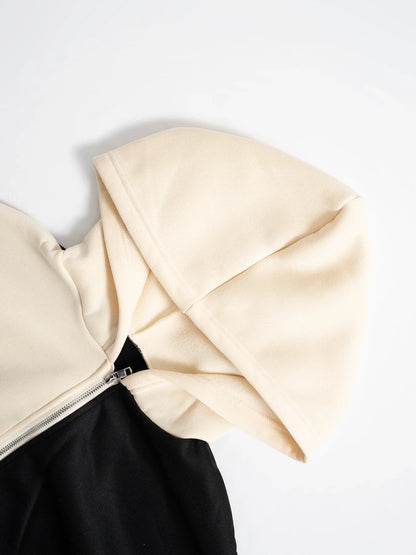 veste sport deux pièces ample pour femmes, ensemble assorti, survêtement à capuche, fermeture éclair bloquée, vêtements d'extérieur courts, pantalon Cargo avec cordon de serrage, automne hiver