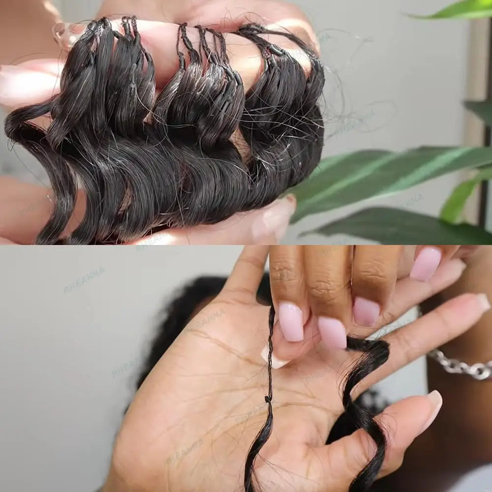 100 gramme/paquet pré-séparé Crochet cheveux humains vague profonde en vrac Invisible sans noeud Crochet Extensions de cheveux humains pour les femmes noires