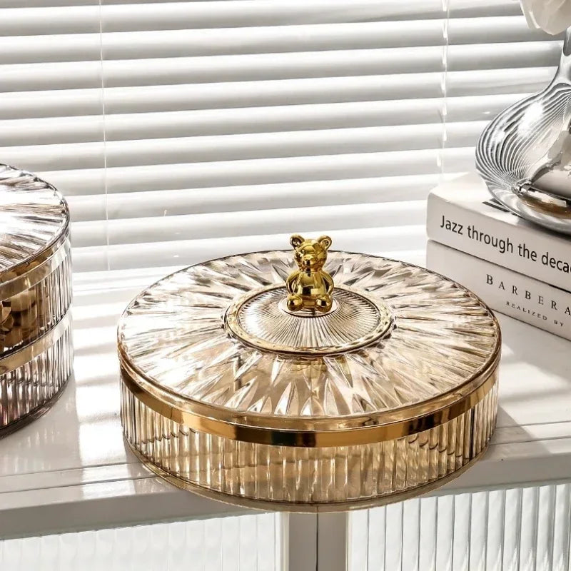 Boîte à snacks transparente multicouche, anti-poussière, acrylique, fruits secs, boîte de rangement pour bonbons et noix, salon moderne, conteneur solaire