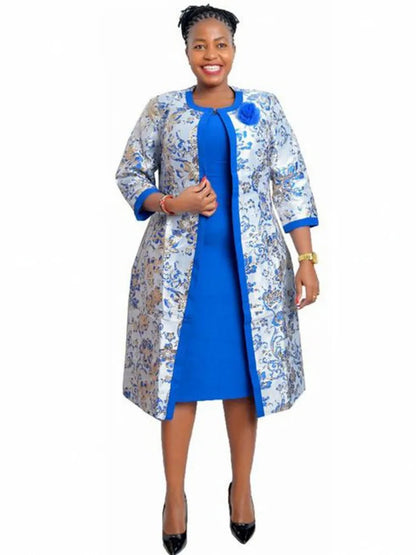 Ensemble 2 pièces de robes africaines pour femmes, imprimé floral, traditionnel dashiki musulman, mode abaya boubou, robe vide afrique