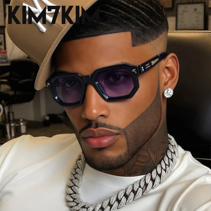 Polarisées Carré Punk lunettes de Soleil Hommes 2025 De Luxe Marque Classique Rectangle Lunettes De Soleil UV400 Conduite Lunettes De Mode En Plein Air Nuances