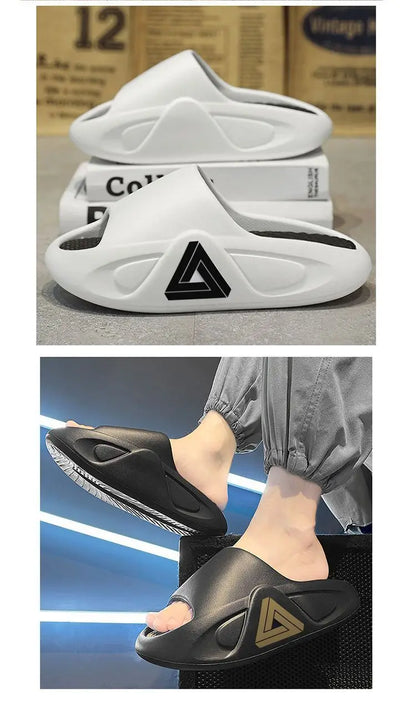 Pantoufles d'été à semelle épaisse pour hommes et femmes, sandales d'intérieur à fond souple EVA, chaussures de plage légères, tongs