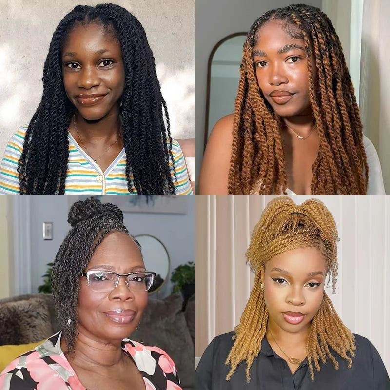 Extensions de cheveux humains afro crépus élégants en vrac noir naturel/marron/gris-léger pour tresser, coiffer et usage quotidien
