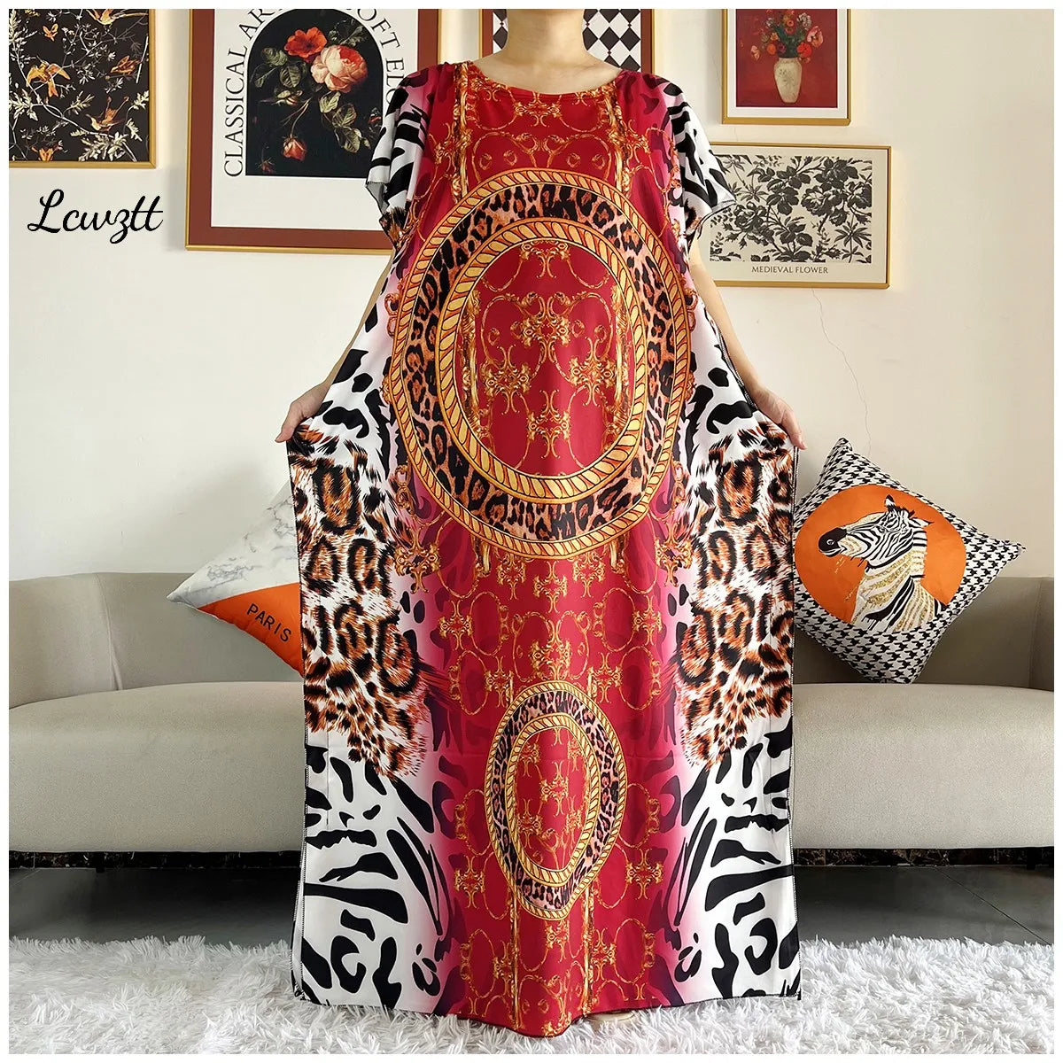 Mode nouveau Style fleur manches africain Dashiki imprimé fleuri taille ceinture coton Caftan dame été Maxi robes décontractées robes