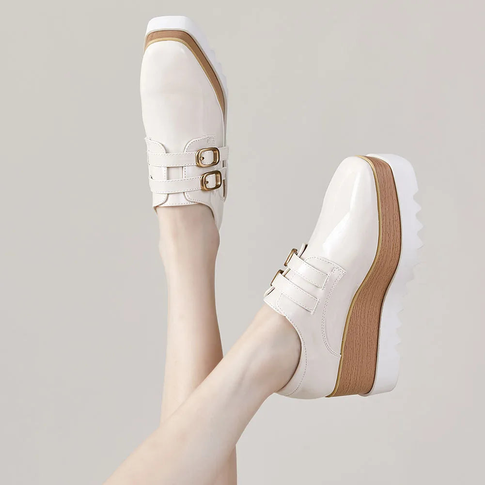 Plate-forme plate solide pour femmes, chaussures plates pour femmes, Parker carré, décontracté, printemps, automne, tout neuf, mode, strucgirls, loisirs