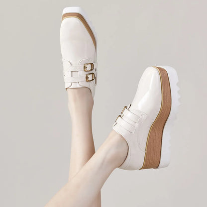 Plate-forme plate solide pour femmes, chaussures plates pour femmes, Parker carré, décontracté, printemps, automne, tout neuf, mode, strucgirls, loisirs