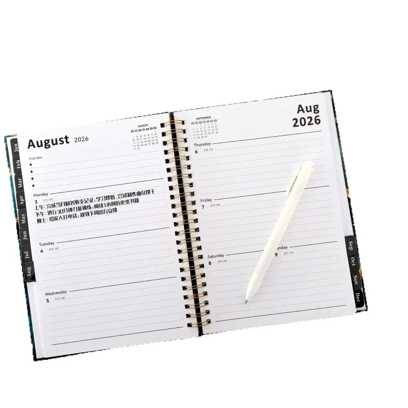 Plan de la semaine du bracelet A5 2026, calendrier, bobine, planificateur, journal intime, personnalisation du carnet