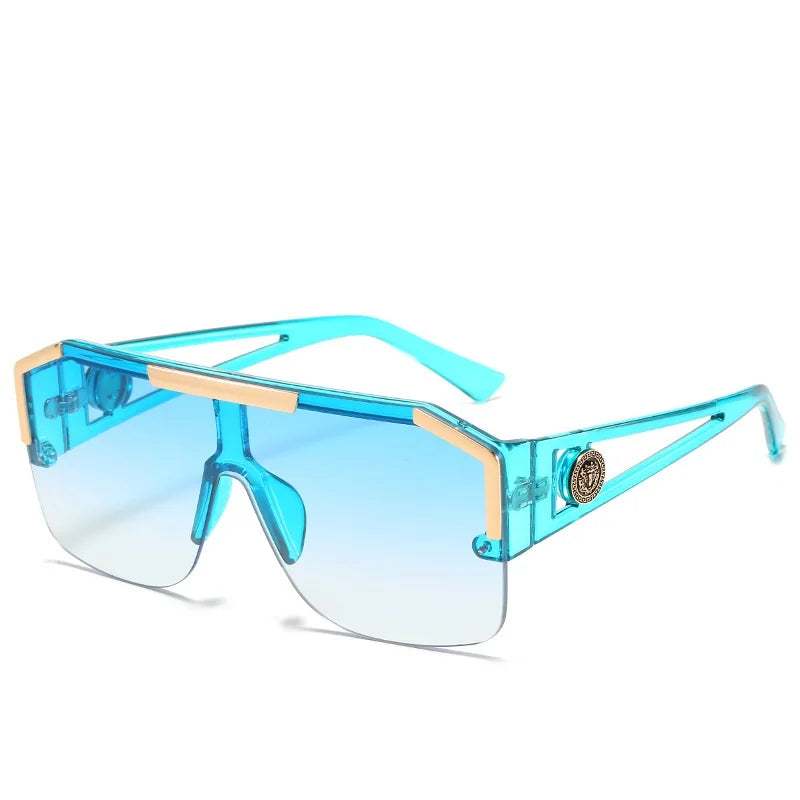 Lunettes de soleil carrées surdimensionnées pour hommes et femmes, à la mode, pour sport, conduite, dégradé de couleur, Uv400 2023