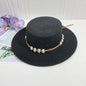 Chapeau plat d'été pour femmes, nouveau style, chapeau de soleil, de plage, de mariage, de thé, élégant, avec coiffure en perles, 모자