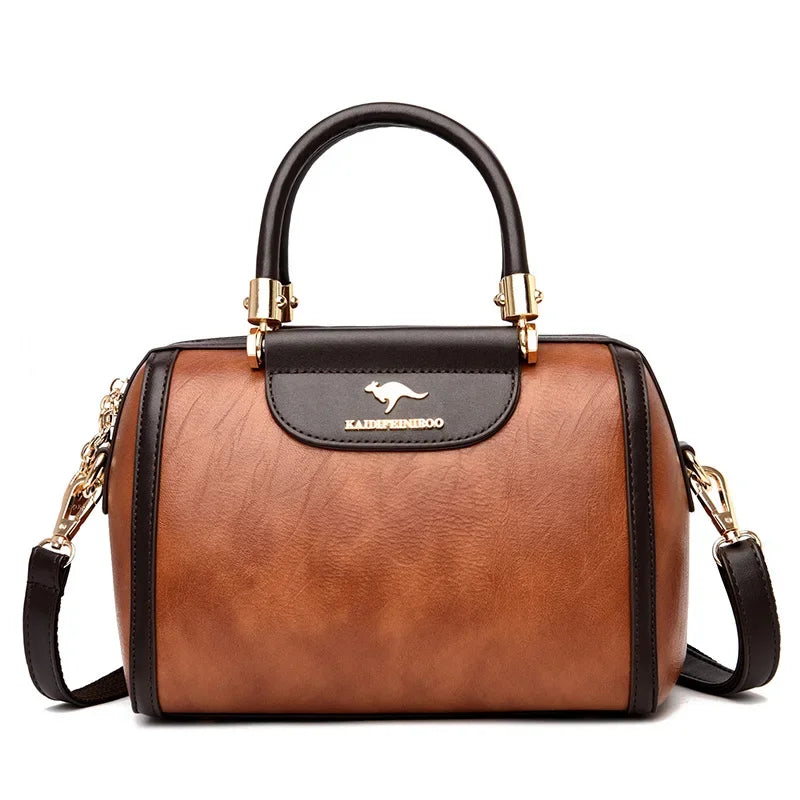 Sac à main à poignée supérieure en cuir pour femmes, sac à bandoulière à coque décontractée, sacs de messager initiés, sac à main à la mode pour dames, super haute qualité