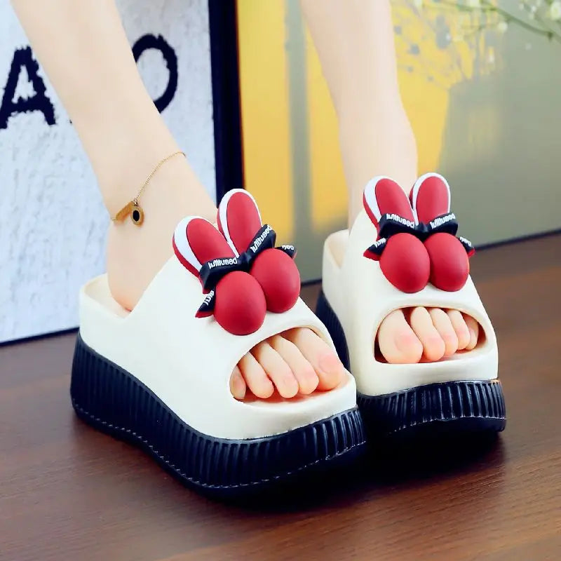 Sandales d'été à talons hauts de 7 cm pour femmes, mules à talons épais, tongs EVA, chaussures de maison, pantoufles à plateforme d'extérieur, nouvelle collection