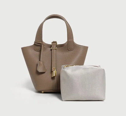 Nouveau 2025 sac seau en cuir pour femmes panier de légumes sac à main maman sac de mariage sac à bandoulière en polyuréthane souple avec poche Mobile