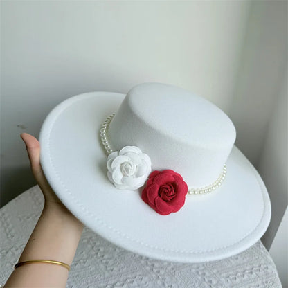 Chapeau Fedora de Style français pour femmes, chapeau en feutre à bord large de 10CM, Derby d'hiver et d'automne, chapeaux de Jazz de mariage