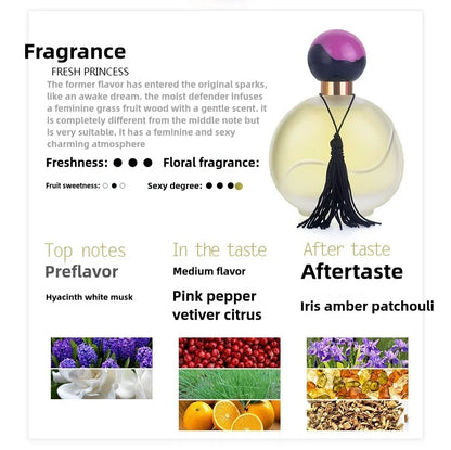 Parfum Durable à odeur d'agrumes fraîche, 50ml, pour dames, parfum haut de gamme, longue durée, saveur d'orange clair