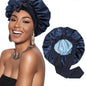 Bonnet de Nuit en Satin à Double Couche pour Femme, Couvre-chef Réversible, Soins Capillaires Ronds, Vêtements de Sauna