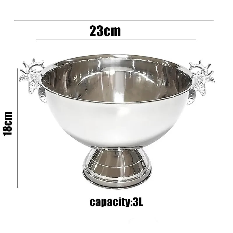 304 acier inoxydable tête de cerf oreille bol à Champagne seau à bière fût Double paroi de qualité alimentaire vin rouge bière refroidisseur seau à glace Bar