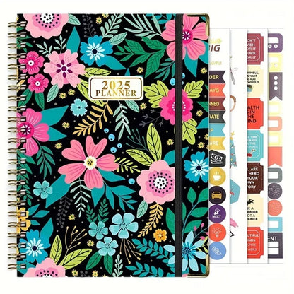 Planificateur 2025 Calendrier hebdomadaire et mensuel 2025 de janvier à décembre A5 (6,2" x 8,5") Plan de travail accaden de 12 mois Etiquettesmic