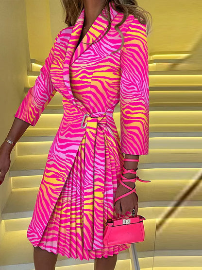 Robe de soirée imprimée à carreaux à manches trois-quarts pour femmes, col en V, dame de bureau, mode pour dames, streetwear d'automne, livraison directe, nouveau