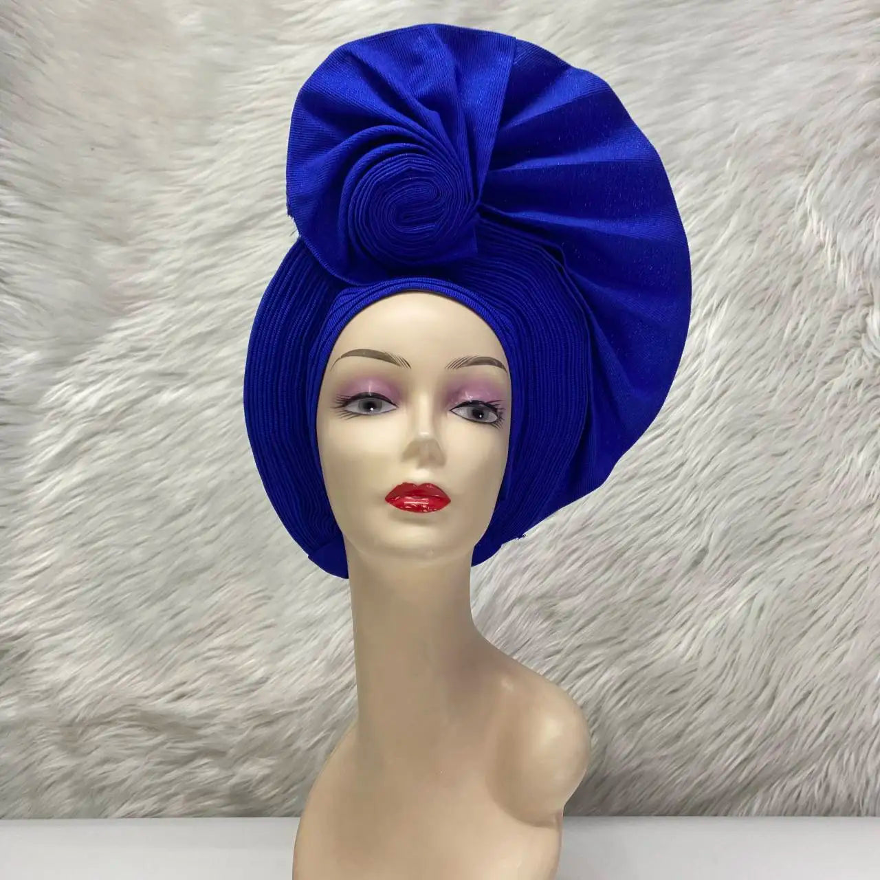 Turban de tête musulman pour femmes, Gele africain violet, casquettes déjà fabriquées, Auto Aso Oke, cravate de sauna Gele, chapeau rond pour dames, Z620-2 de fête