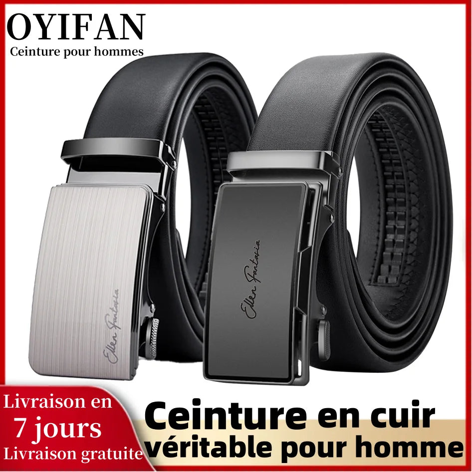 OYIFAN hommes ceinture en cuir véritable ceinture pour hommes ceintures automatiques ceinture réglable ceintures d'affaires