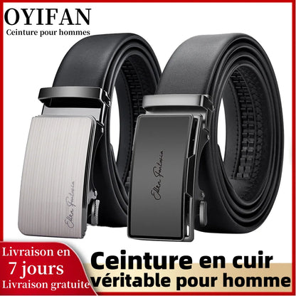OYIFAN hommes ceinture en cuir véritable ceinture pour hommes ceintures automatiques ceinture réglable ceintures d'affaires