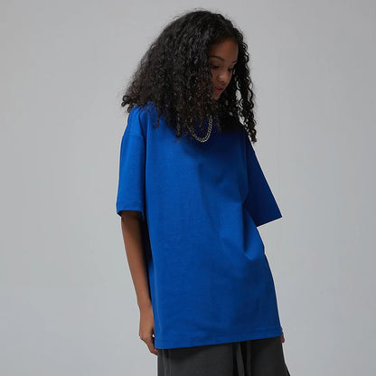 100 T shirt en coton lourd pour hommes et femmes, Tops à manches courtes, Tee shirts solides et surdimensionnés, vêtements de qualité 6.8oz 230gsm